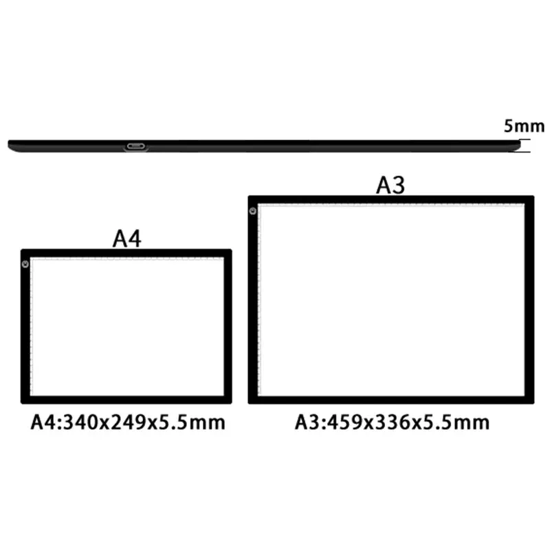 Tablette lumineuse LED A4 A3 A2 pour peinture diamant