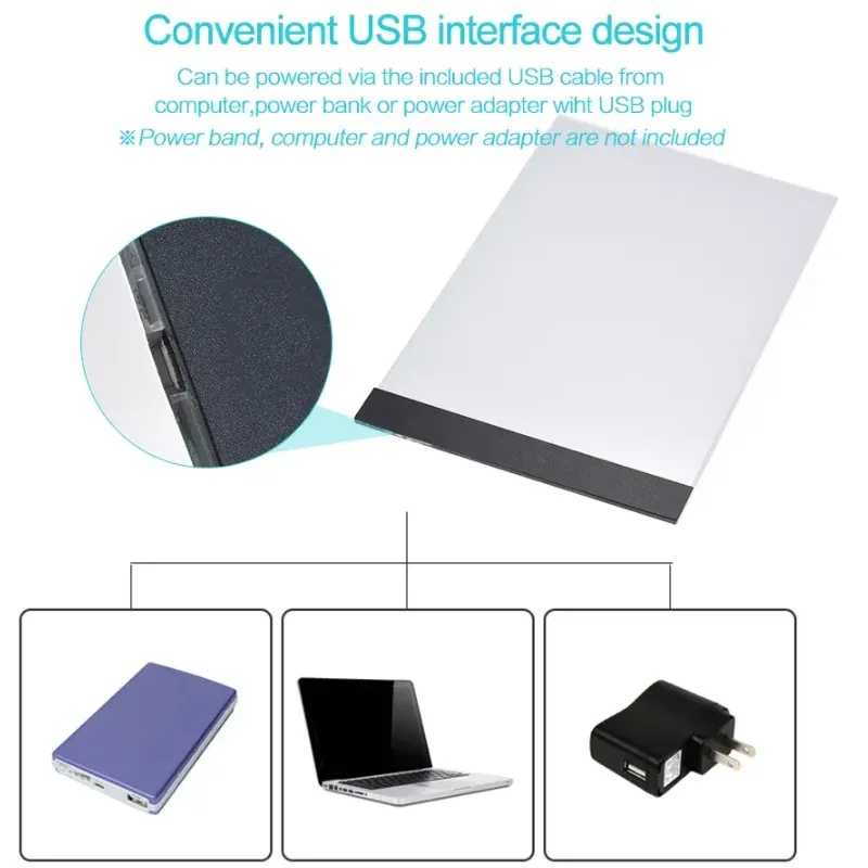 Tablette lumineuse LED A4 USB pour peinture diamant