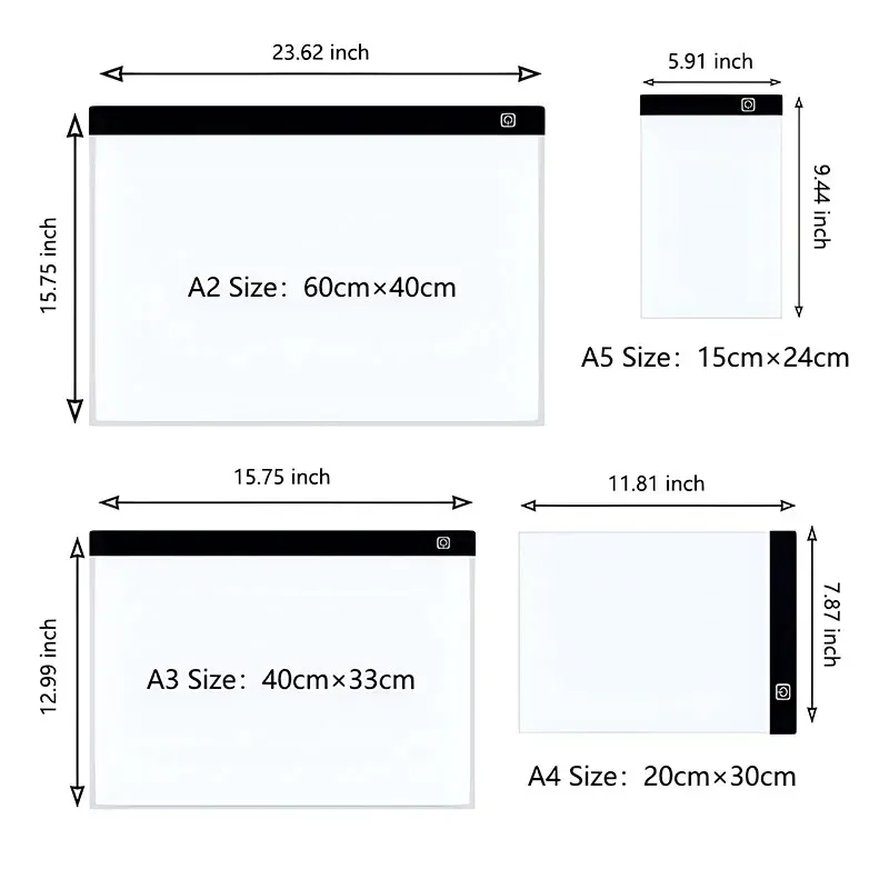 Tablette lumineuse LED A4 USB pour peinture diamant