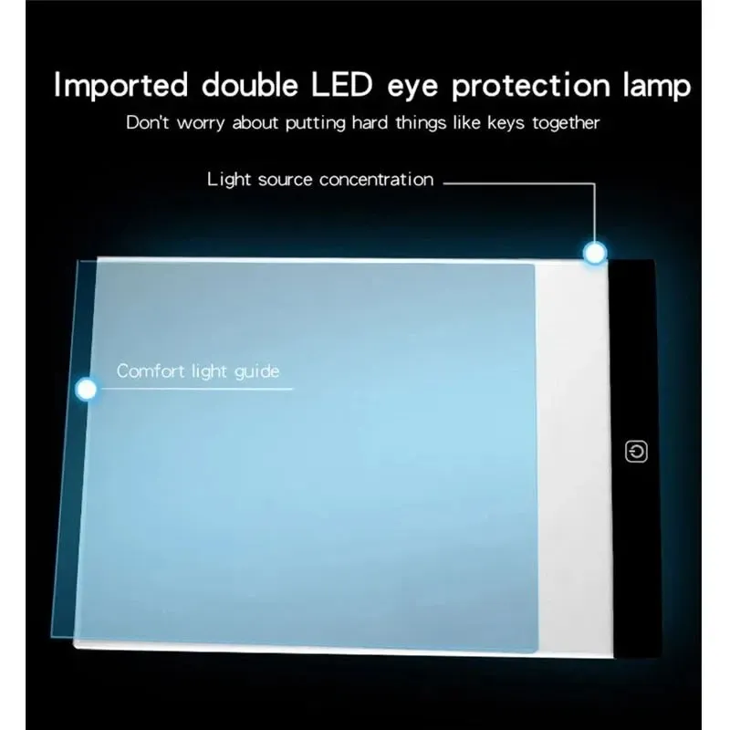 Tablette lumineuse LED A4 USB pour peinture diamant