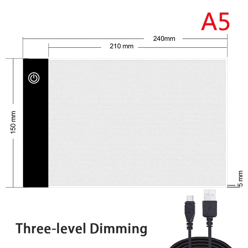 Tampon lumineux LED A3 A4 A5 intensité réglable