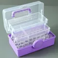 Valise de rangement pour peinture diamant à trois niveaux – Couleur Purple 57 grid