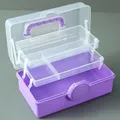 Valise de rangement pour peinture diamant à trois niveaux – Couleur Purple Empty Box